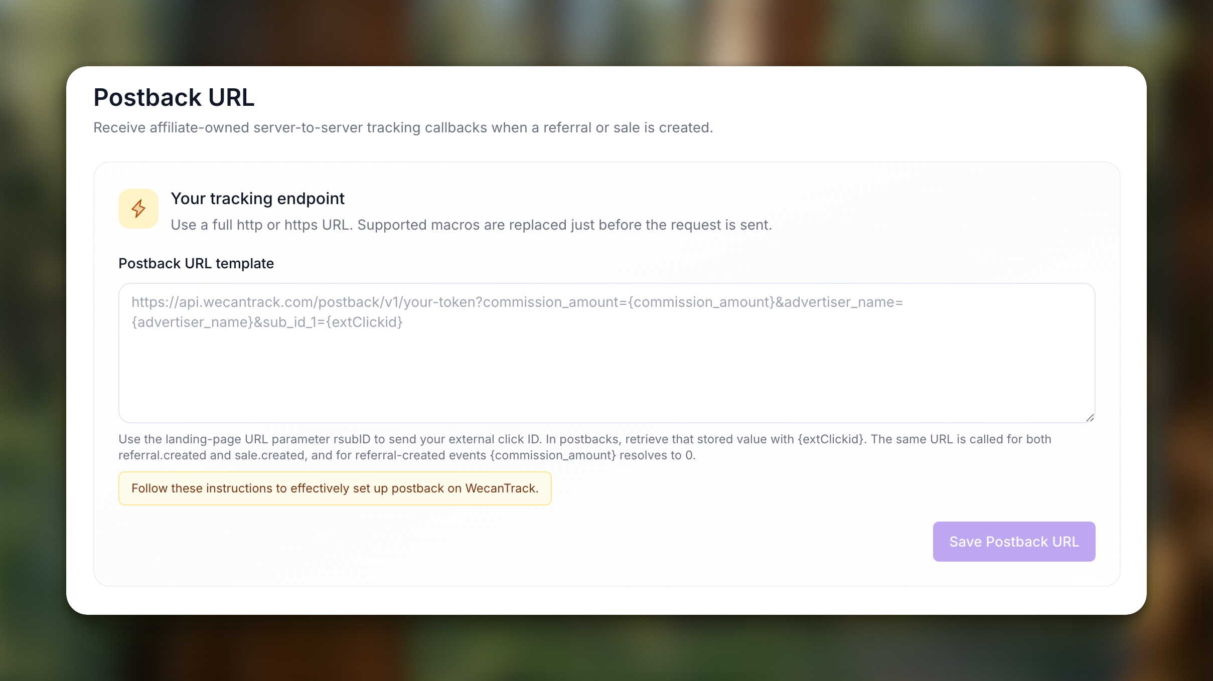 postback-url-settings