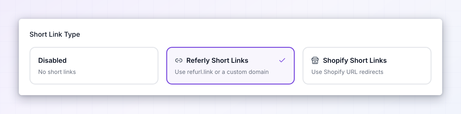 short-link-type-selector